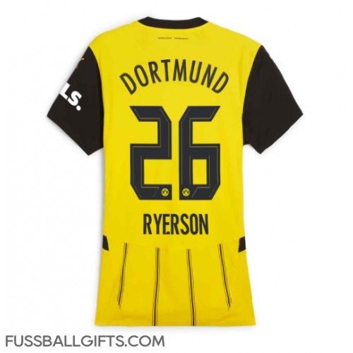 Borussia Dortmund Julian Ryerson #26 Fußballbekleidung Heimtrikot Damen 2024-25 Kurzarm